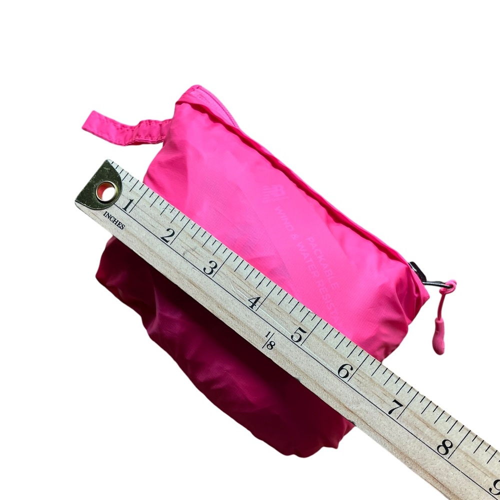 New Balance Pink Lightweight Hooded Packable Windbreaker Water Resistant  Jacket - Picture 5 of 8